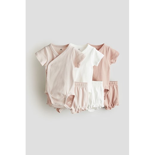 H & M - Dżersejowy komplet 6-częściowy - Różowy ze sklepu H&M w kategorii Odzież dla niemowląt - zdjęcie 171364893