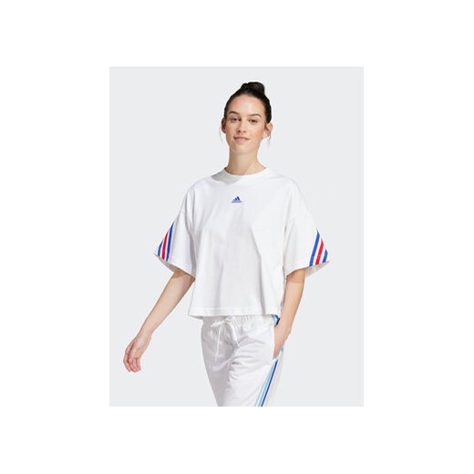 adidas T-Shirt Future Icons 3-Stripes IS3236 Biały Loose Fit ze sklepu MODIVO w kategorii Bluzki damskie - zdjęcie 171367290