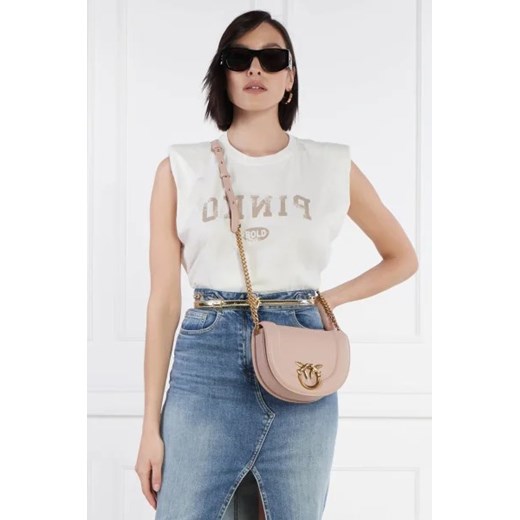 Pinko Skórzana torebka na ramię ROUND CLICK MINI VITELLO MORBI Pinko OS Gomez Fashion Store