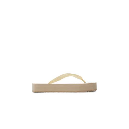 Calvin Klein Jeans Japonki Beach Sandal Flatform Monologo YW0YW01617 Écru ze sklepu MODIVO w kategorii Klapki damskie - zdjęcie 171370191