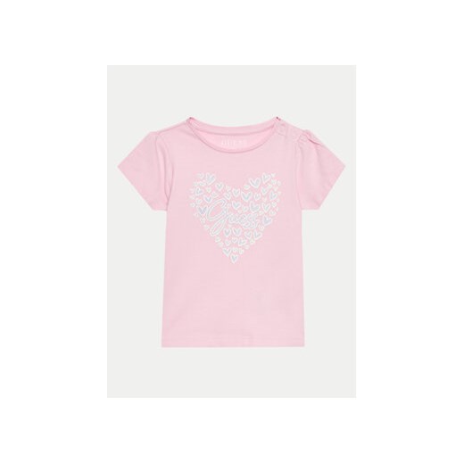 Guess T-Shirt A4GI01 K6YW4 Różowy Regular Fit ze sklepu MODIVO w kategorii Bluzki dziewczęce - zdjęcie 171370202
