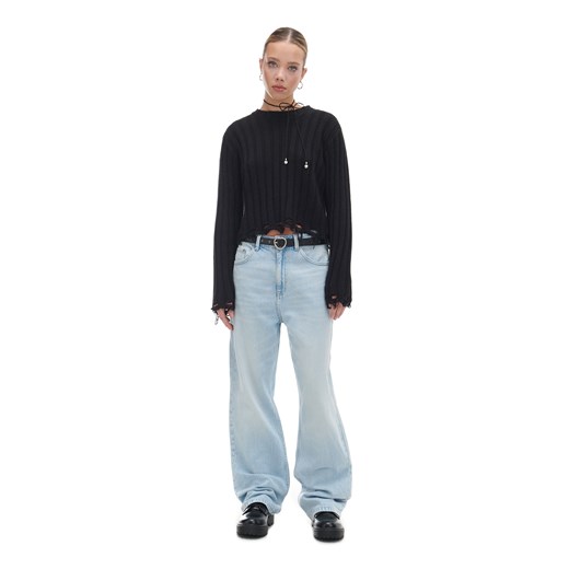 Cropp - Jasnoniebieskie jeansy wide leg - niebieski Cropp 36 Cropp