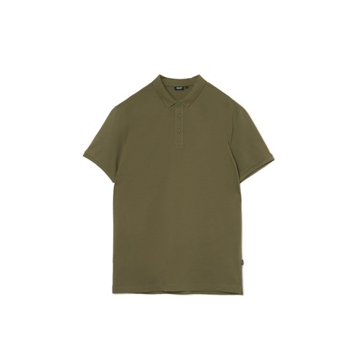 Cropp - Oliwkowa koszulka polo - zielony ze sklepu Cropp w kategorii T-shirty męskie - zdjęcie 171372610