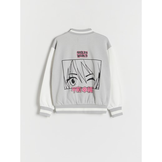 Reserved - Bluza bomber SmileyWorld® - jasnoszary Reserved 140 (9 lat) Reserved