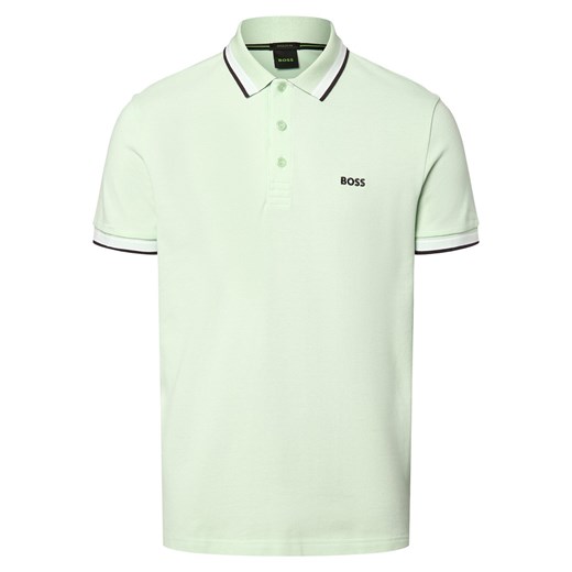 BOSS Green Męska koszulka polo - Paddy Mężczyźni Bawełna seledynowy jednolity ze sklepu vangraaf w kategorii T-shirty męskie - zdjęcie 171374193