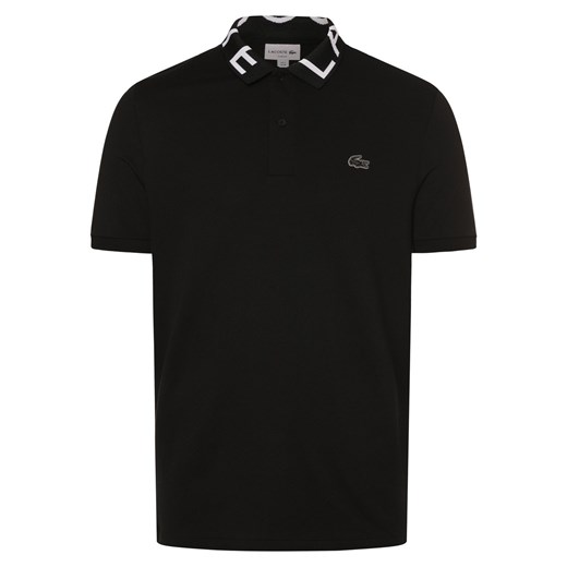 Lacoste Męska koszulka polo Mężczyźni czarny jednolity ze sklepu vangraaf w kategorii T-shirty męskie - zdjęcie 171374204