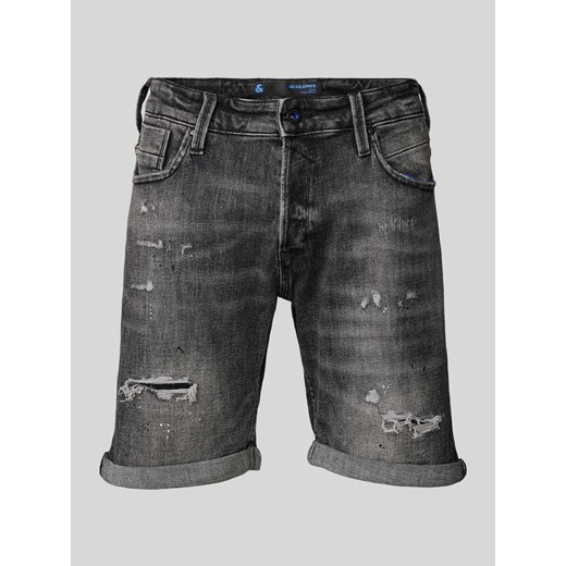 Szorty jeansowe o kroju regular fit z efektem znoszenia ze sklepu Peek&Cloppenburg  w kategorii Spodenki męskie - zdjęcie 171375293