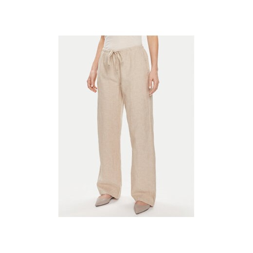 Gina Tricot Spodnie materiałowe 19210 Beżowy Regular Fit ze sklepu MODIVO w kategorii Spodnie damskie - zdjęcie 171376764