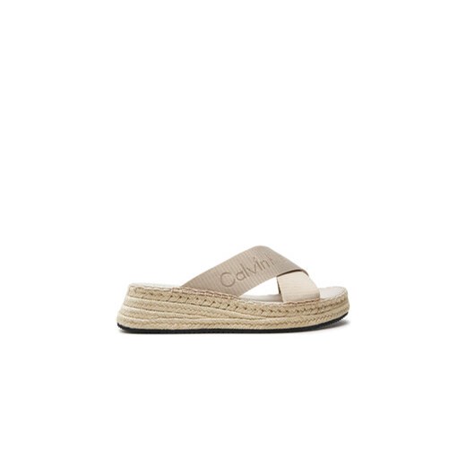 Calvin Klein Jeans Espadryle Sporty Wedge Rope Sandal Mr YW0YW01364 Beżowy ze sklepu MODIVO w kategorii Klapki damskie - zdjęcie 171377114