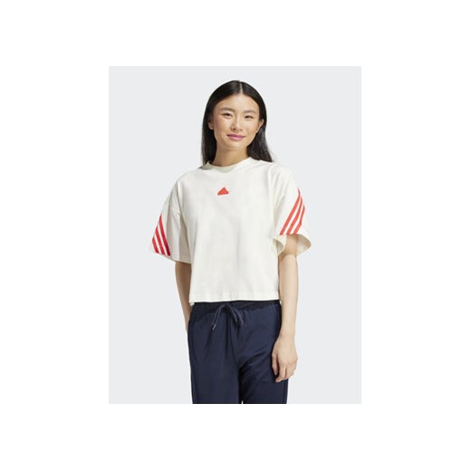 adidas T-Shirt Future Icons 3-Stripes IS3607 Biały Loose Fit ze sklepu MODIVO w kategorii Bluzki damskie - zdjęcie 171377262