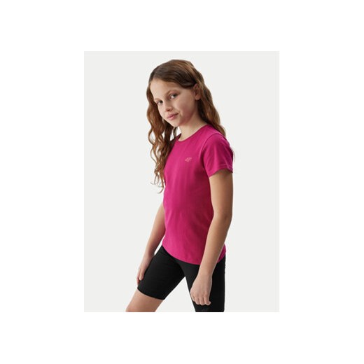 4F T-Shirt 4FJWSS24TTSHF1110 Różowy Regular Fit ze sklepu MODIVO w kategorii Bluzki dziewczęce - zdjęcie 171377373