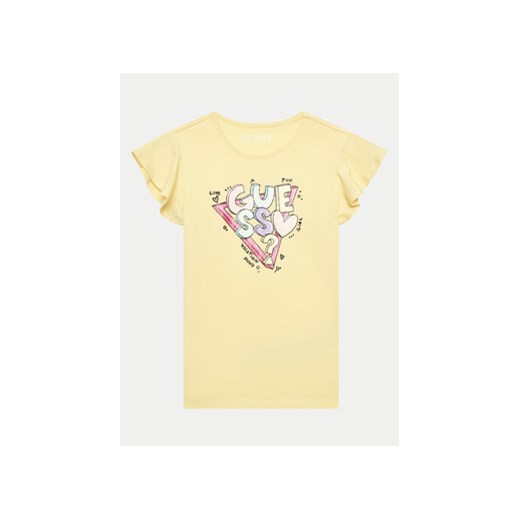 Guess T-Shirt K4GI05 K6YW4 Żółty Regular Fit ze sklepu MODIVO w kategorii Bluzki dziewczęce - zdjęcie 171377552