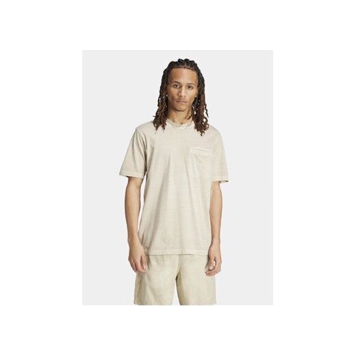 adidas T-Shirt Trefoil Essentials+ IS1763 Beżowy Regular Fit ze sklepu MODIVO w kategorii T-shirty męskie - zdjęcie 171377584
