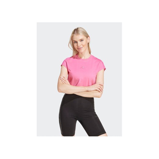 adidas T-Shirt ALL SZN 3-Stripes IR8854 Różowy Regular Fit ze sklepu MODIVO w kategorii Bluzki damskie - zdjęcie 171377820