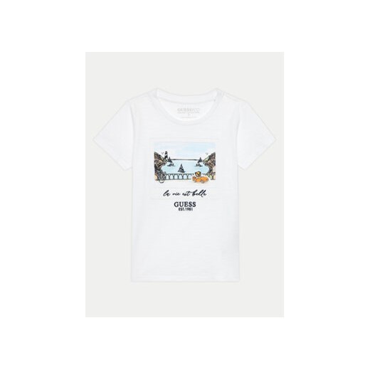 Guess T-Shirt N4GI16 K6XN4 Biały Regular Fit ze sklepu MODIVO w kategorii Bluzki dziewczęce - zdjęcie 171378000