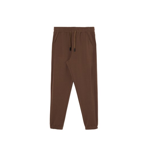 Cropp - Brązowe spodnie dresowe typu jogger - brązowy ze sklepu Cropp w kategorii Spodnie męskie - zdjęcie 171378223