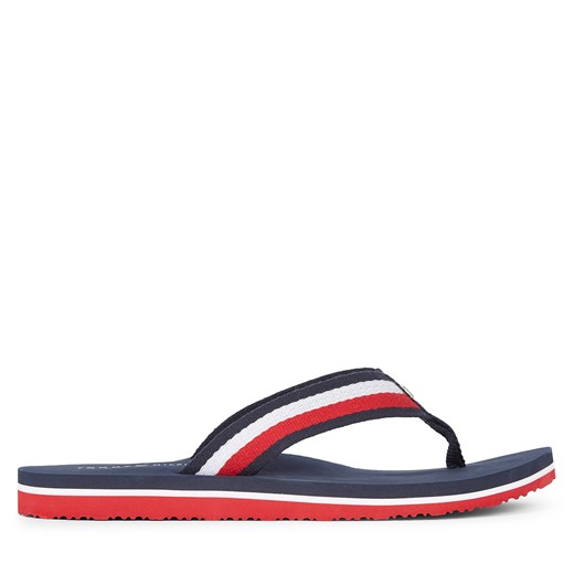 Japonki Tommy Hilfiger Corporate Beach Sandal FW0FW07986 Red White Blue 0G0 Tommy Hilfiger 40 eobuwie.pl