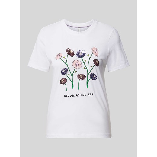 T-shirt z kwiatowym nadrukiem L Peek&Cloppenburg 