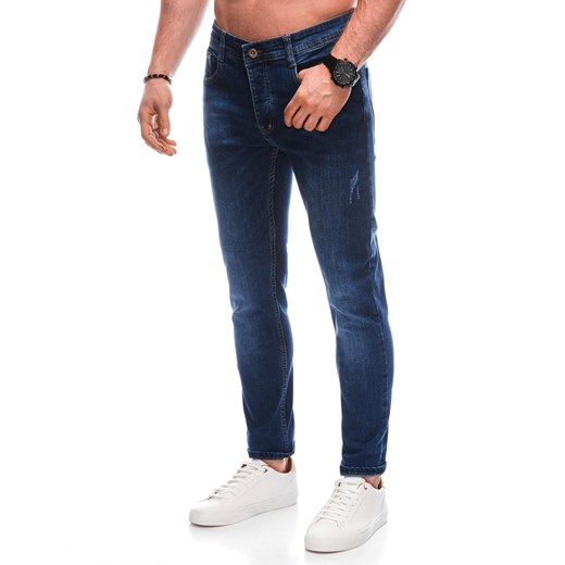 Spodnie męskie jeansowe 1470P - niebieskie ze sklepu Edoti w kategorii Jeansy męskie - zdjęcie 171392650