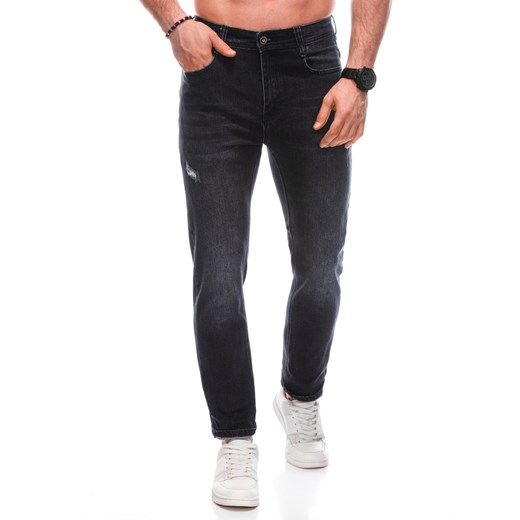Spodnie męskie jeansowe 1471P - czarne ze sklepu Edoti w kategorii Jeansy męskie - zdjęcie 171392651