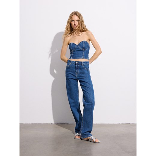 Reserved - Gorsetowy top - niebieski Reserved M Reserved