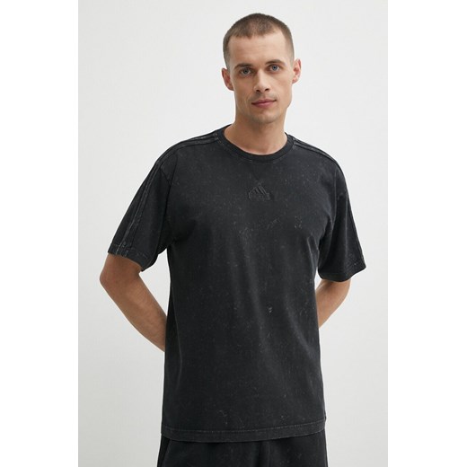 adidas t-shirt bawełniany męski kolor czarny wzorzysty IN3166 ze sklepu ANSWEAR.com w kategorii T-shirty męskie - zdjęcie 171395353