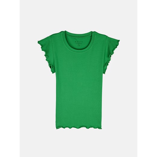 GATE Elastyczny T-shirt z falbankami 34 ze sklepu gateshop w kategorii Bluzki damskie - zdjęcie 171398494