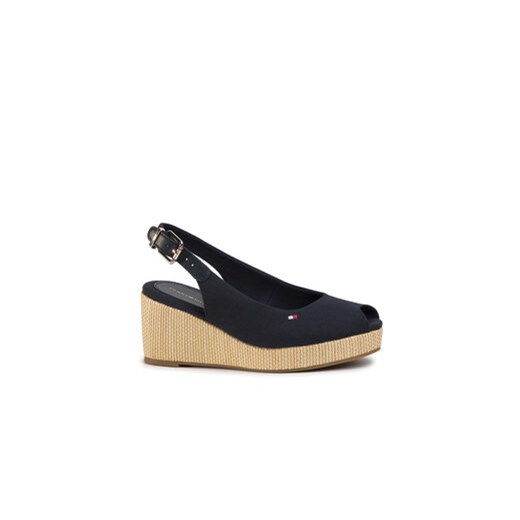 Tommy Hilfiger Espadryle Iconic Elba Sling Back Wedge FW0FW04788 Granatowy ze sklepu MODIVO w kategorii Espadryle damskie - zdjęcie 171400182