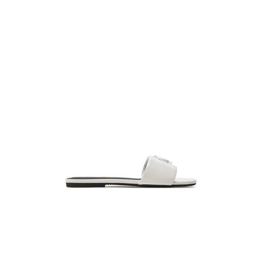 Calvin Klein Jeans Klapki Flat Sandal Slide Mg Met YW0YW01348 Biały ze sklepu MODIVO w kategorii Klapki damskie - zdjęcie 171401200