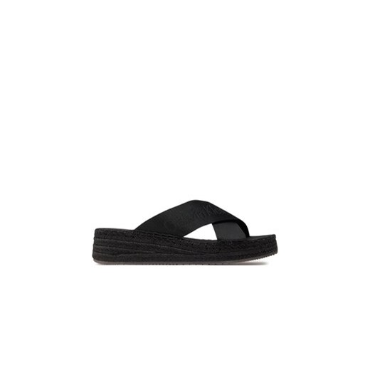 Calvin Klein Jeans Espadryle Sporty Wedge Rope Sandal Mr YW0YW01364 Czarny ze sklepu MODIVO w kategorii Klapki damskie - zdjęcie 171401434