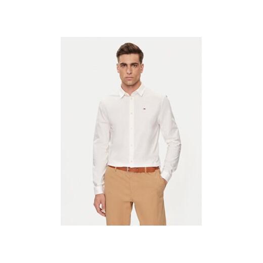 Tommy Jeans Koszula DM0DM04405 Biały Slim Fit ze sklepu MODIVO w kategorii Koszule męskie - zdjęcie 171401440