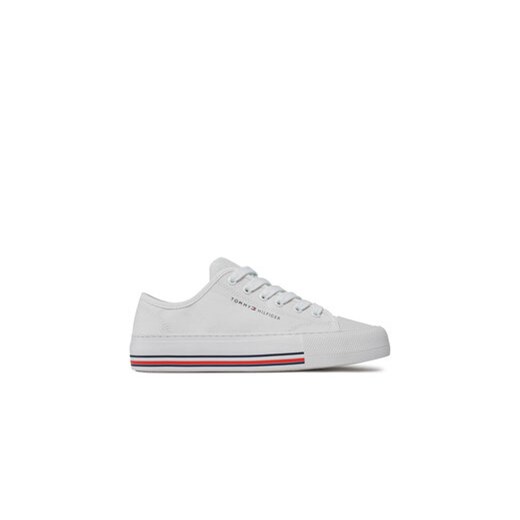 Tommy Hilfiger Trampki Low Cut Lace-Up Sneaker T3A9-33185-1687 S Biały ze sklepu MODIVO w kategorii Trampki dziecięce - zdjęcie 171401583