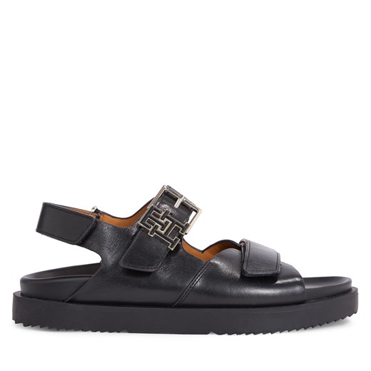 Sandały Tommy Hilfiger Th Hardware Lthr Sporty Sandal FW0FW07736 Black BDS ze sklepu eobuwie.pl w kategorii Sandały damskie - zdjęcie 171402341