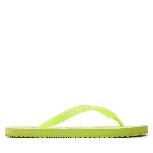 Japonki Calvin Klein Jeans Beach Sandal Monologo Tpu YW0YW01246 Lime Sorbet/Bright White 0IK ze sklepu eobuwie.pl w kategorii Klapki damskie - zdjęcie 171402513