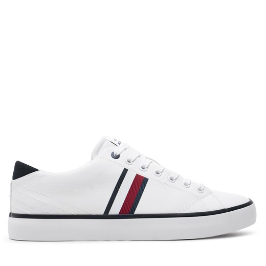 Tenisówki Tommy Hilfiger Th Hi Vulc Low Stripes Mesh FM0FM04946 White YBS Tommy Hilfiger 46 okazyjna cena eobuwie.pl