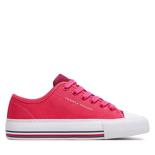 Trampki Tommy Hilfiger Low Cut Lace-Up Sneaker T3A9-33185-1687 S Różowy ze sklepu eobuwie.pl w kategorii Trampki dziecięce - zdjęcie 171402622