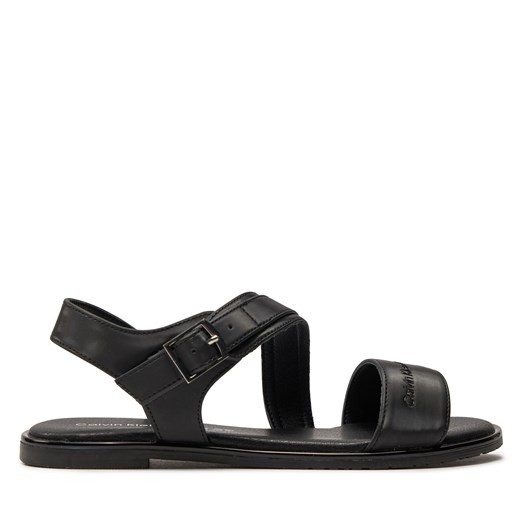 Sandały Calvin Klein Jeans Flat Sandal V3A2-80825-1688 S Czarny ze sklepu eobuwie.pl w kategorii Sandały dziecięce - zdjęcie 171402683