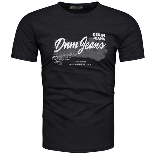 Koszulka męska t-shirt z nadrukiem czarny Recea ze sklepu Recea.pl w kategorii T-shirty męskie - zdjęcie 171404351