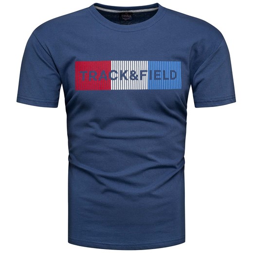 Koszulka męska t-shirt z nadrukiem niebieski Recea ze sklepu Recea.pl w kategorii T-shirty męskie - zdjęcie 171404363