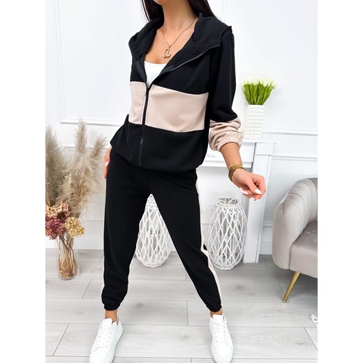 Czarno-Beżowy Komplet Modnakiecka.pl 42 ModnaKiecka.pl