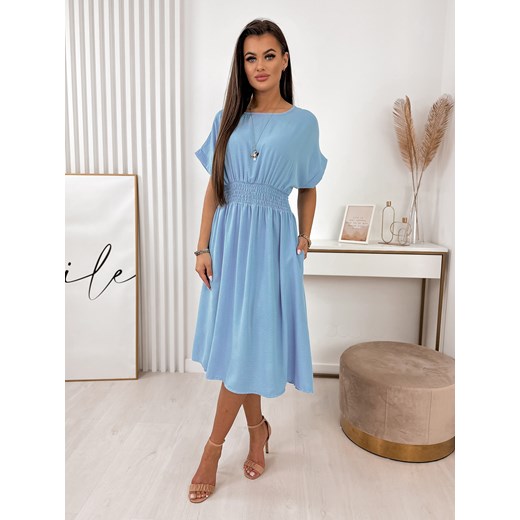 sukienka leona błękitna uni ze sklepu UBRA w kategorii Sukienki - zdjęcie 171405070