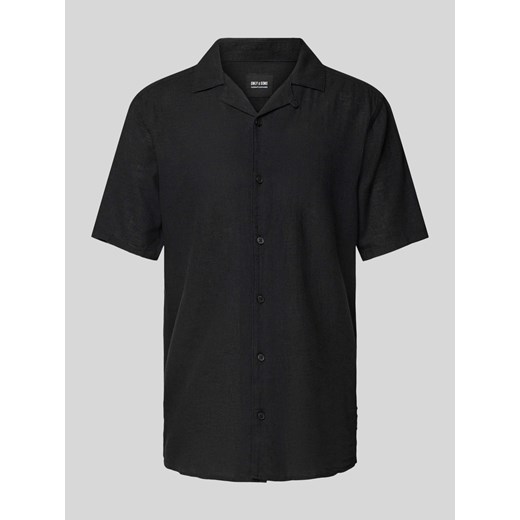 Koszula lniana o kroju slim fit z rękawem o dł. 1/2 model ‘CAIDEN’ ze sklepu Peek&Cloppenburg  w kategorii Koszule męskie - zdjęcie 171406063