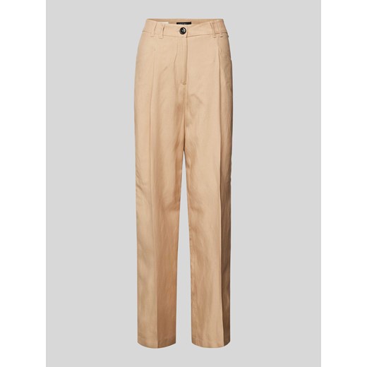 Spodnie materiałowe z szeroką nogawką i zakładkami w pasie ze sklepu Peek&Cloppenburg  w kategorii Spodnie damskie - zdjęcie 171406290
