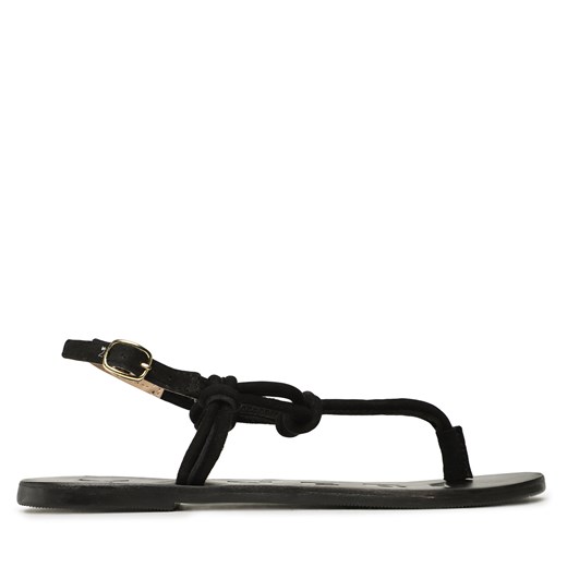 Sandały Manebi Suede Leather Sandals V 2.2 Y0 Black Knot Thongs ze sklepu eobuwie.pl w kategorii Sandały damskie - zdjęcie 171408194