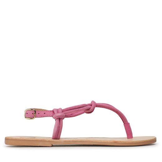 Sandały Manebi Suede Leather Sandals V 1.8 Y0 Bold Pink Knot Thongs ze sklepu eobuwie.pl w kategorii Sandały damskie - zdjęcie 171408411