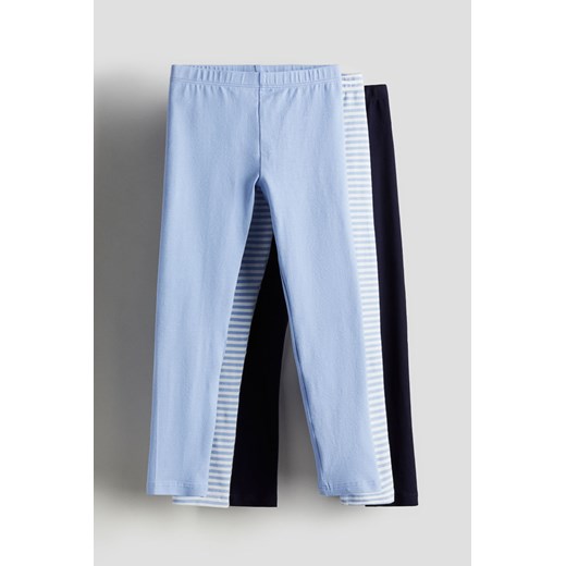 H & M - Dżersejowe legginsy 3-pak - Niebieski ze sklepu H&M w kategorii Spodnie dziewczęce - zdjęcie 171410241