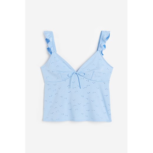 H & M - Dżersejowy top z wiązaniem - Niebieski ze sklepu H&M w kategorii Bluzki damskie - zdjęcie 171410242