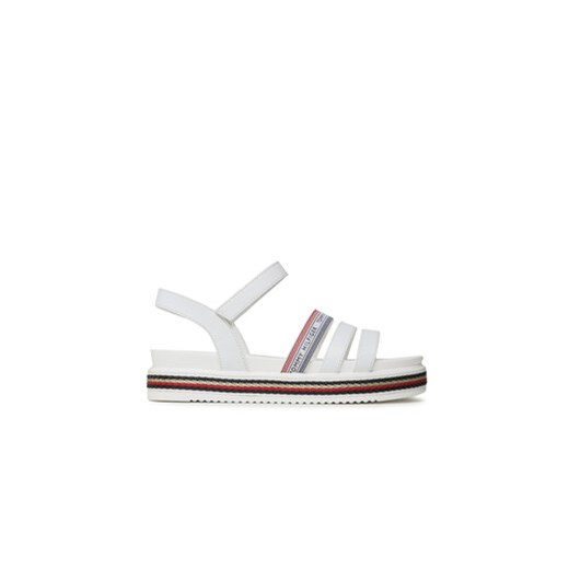 Tommy Hilfiger Sandały Platform Velcro Sandal T3A2-32762-0371 S Biały ze sklepu MODIVO w kategorii Sandały dziecięce - zdjęcie 171411511