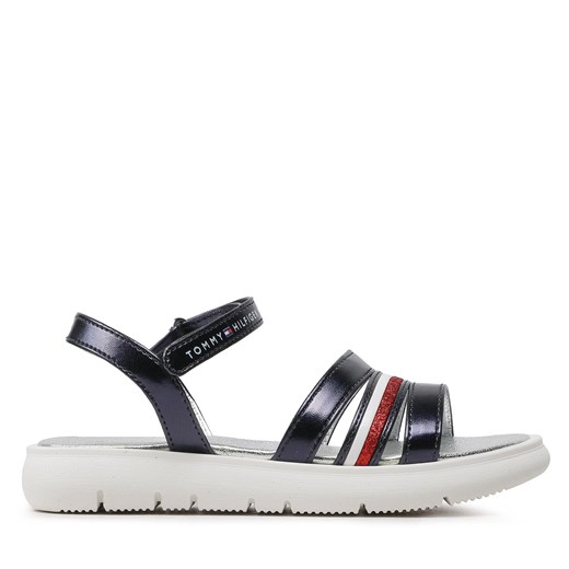 Sandały Tommy Hilfiger Stripes Velcro T4A2-32771-1372 M Granatowy ze sklepu eobuwie.pl w kategorii Sandały dziecięce - zdjęcie 171415193