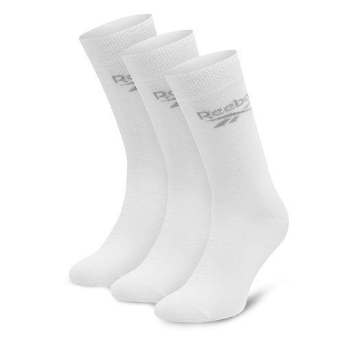 Zestaw 3 par wysokich skarpet unisex Reebok R0367-SS24 (3-pack) Biały ze sklepu eobuwie.pl w kategorii Skarpetki męskie - zdjęcie 171415670